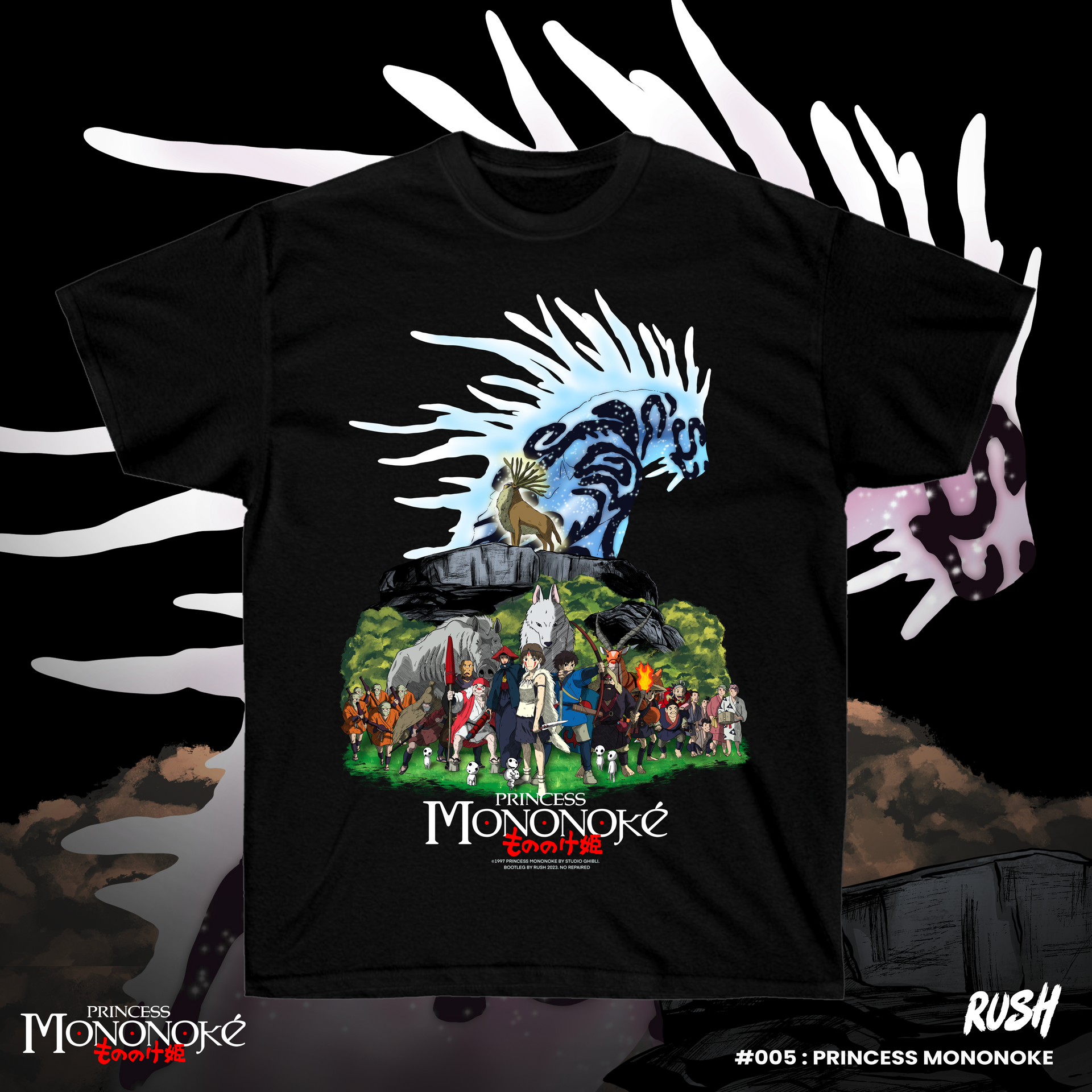 もののけ姫 bootleg Tシャツ Princess Mononoke ジブリ - Tシャツ